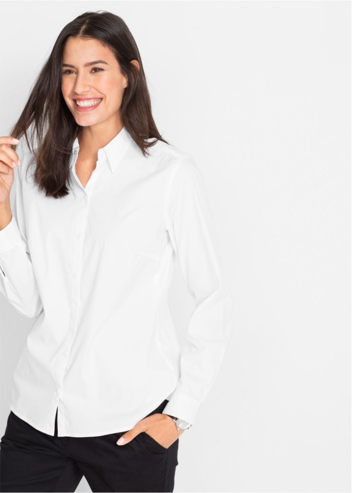 Stretchbluse, langarm