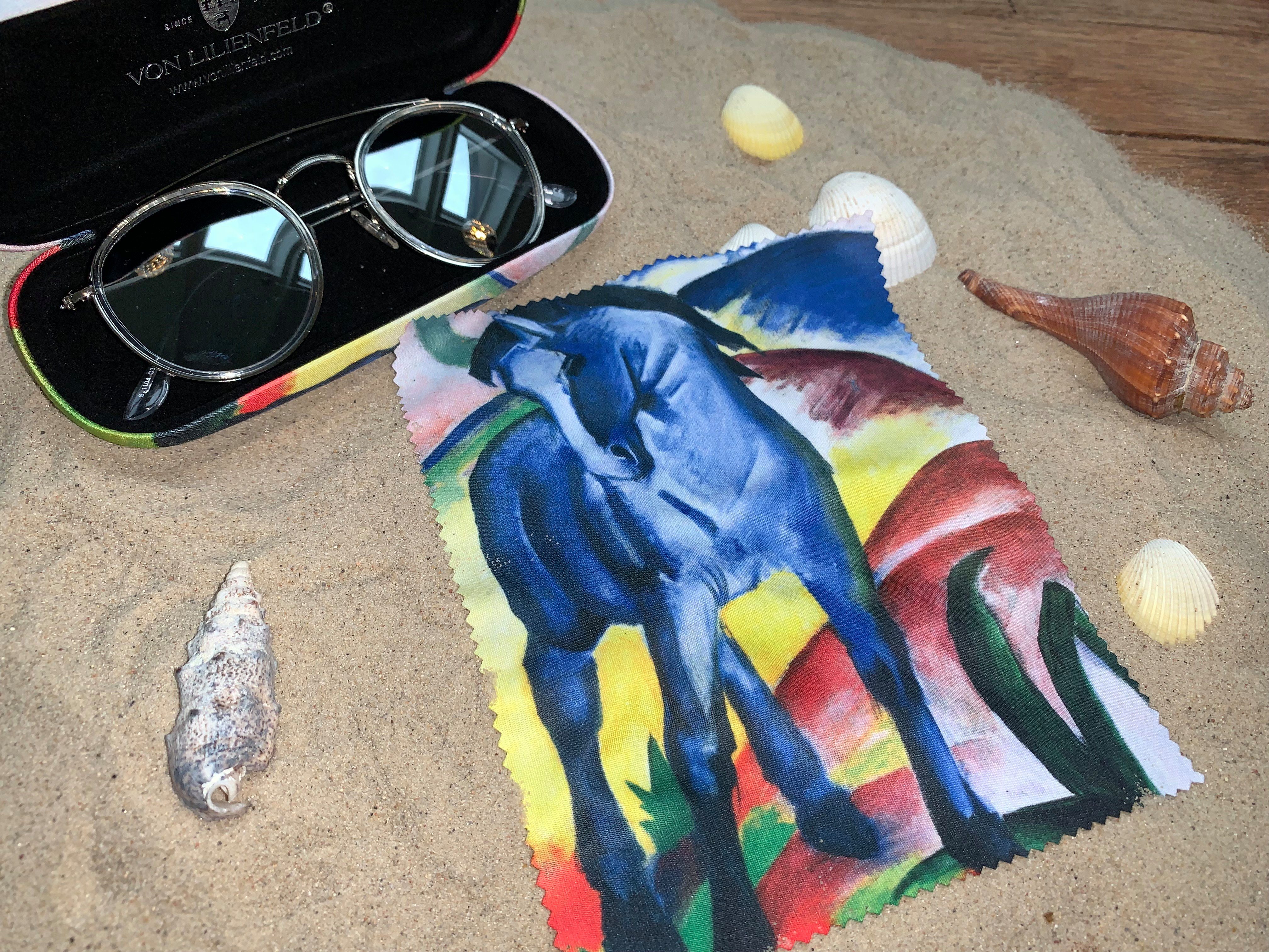 von Lilienfeld Brillenetui Brillenetui Franz Marc Blaues Pferd Kunst Hardcase, stabiles mit Mikrofaser bezogenes Hardcase