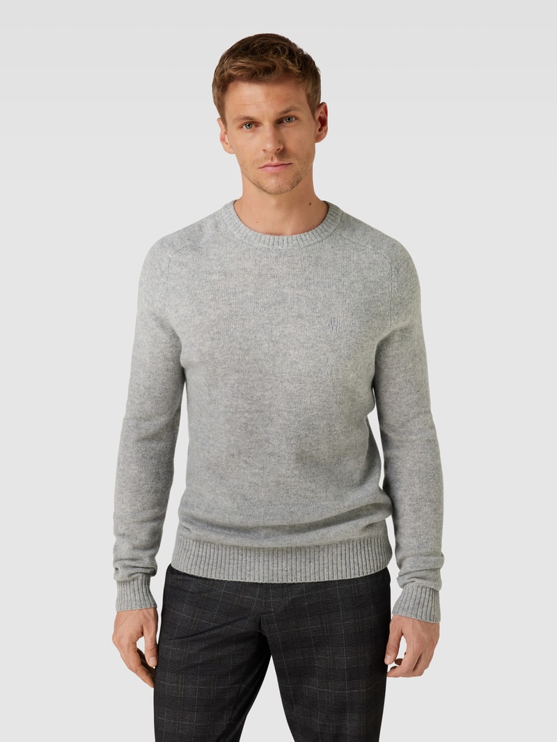 Strickpullover aus Lammwolle Modell 'TANGUY' in hellgrau meliert