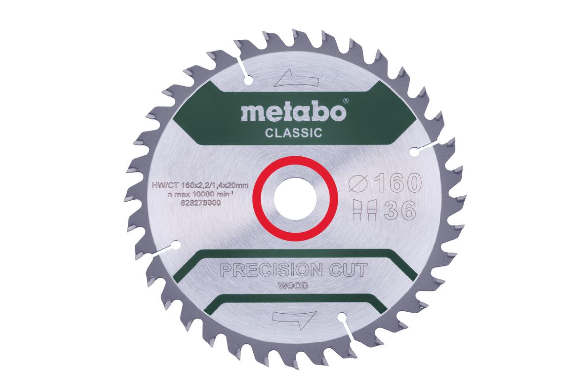 Metabo Tilbehør 628278000 Sirkelsagblad Precision Cut Classic 160x20 36WZ 10°