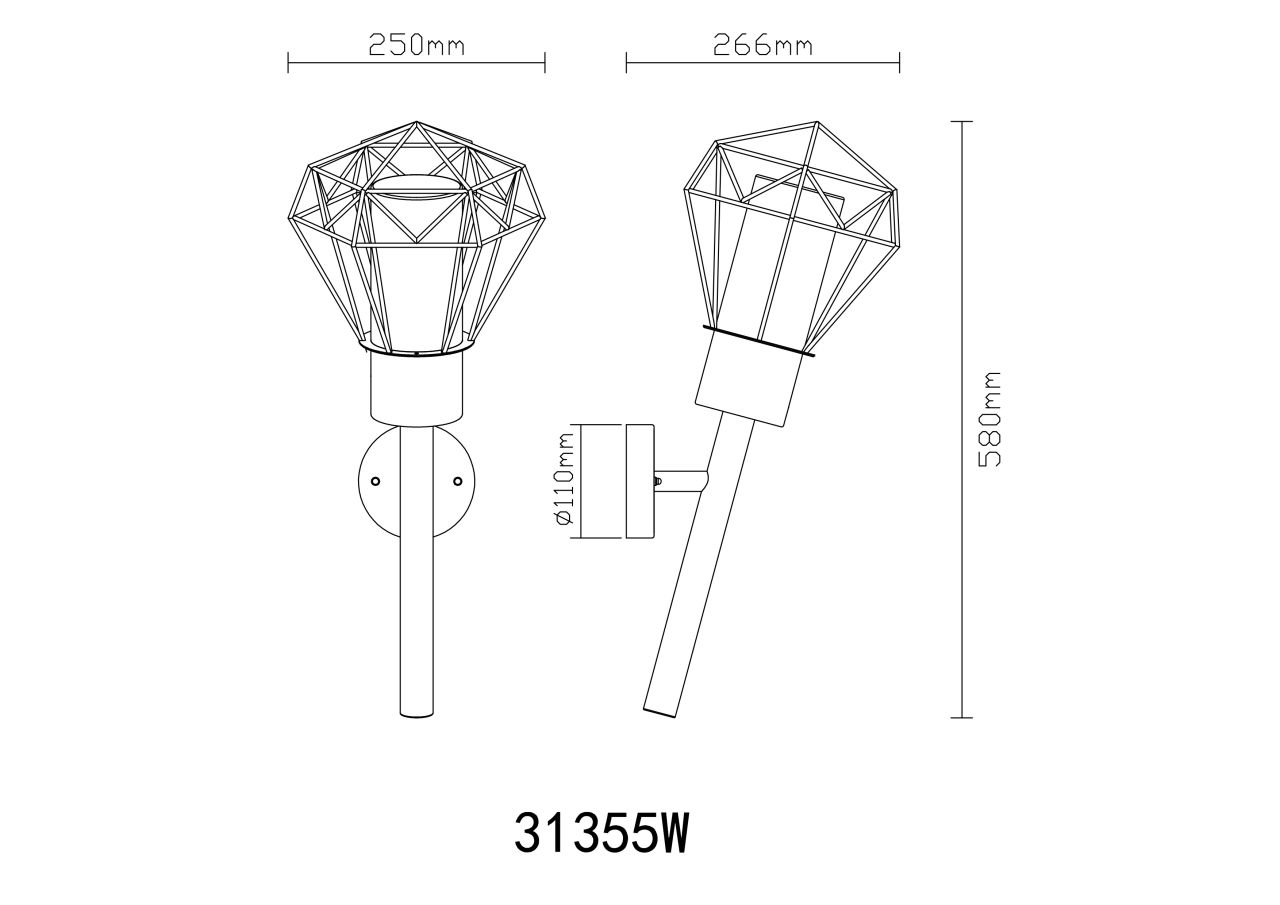 Globo Lighting - HORACE - Außenleuchte Edelstahl schwarz, 1x E27 LED