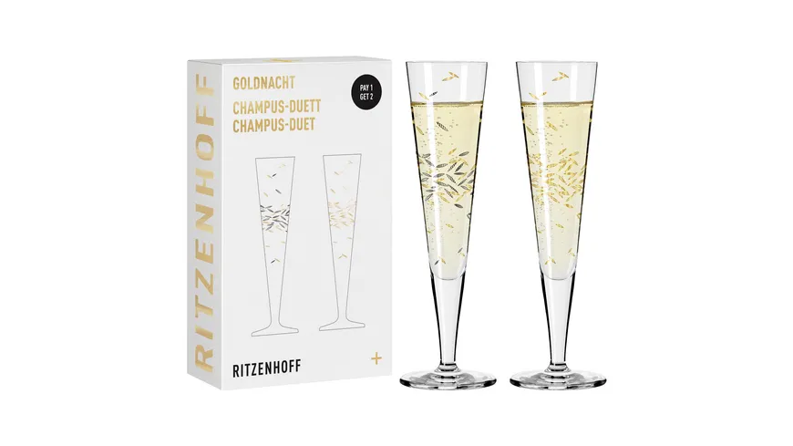 RITZENHOFF  Champagnerglas Goldnacht Set 2-tlg. gold, schwarz