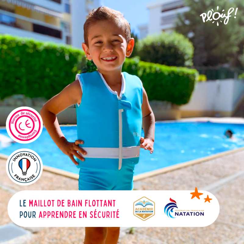 Maillot de bain flottant : Hawaï Bleu / Taille 3 (15/17kg)