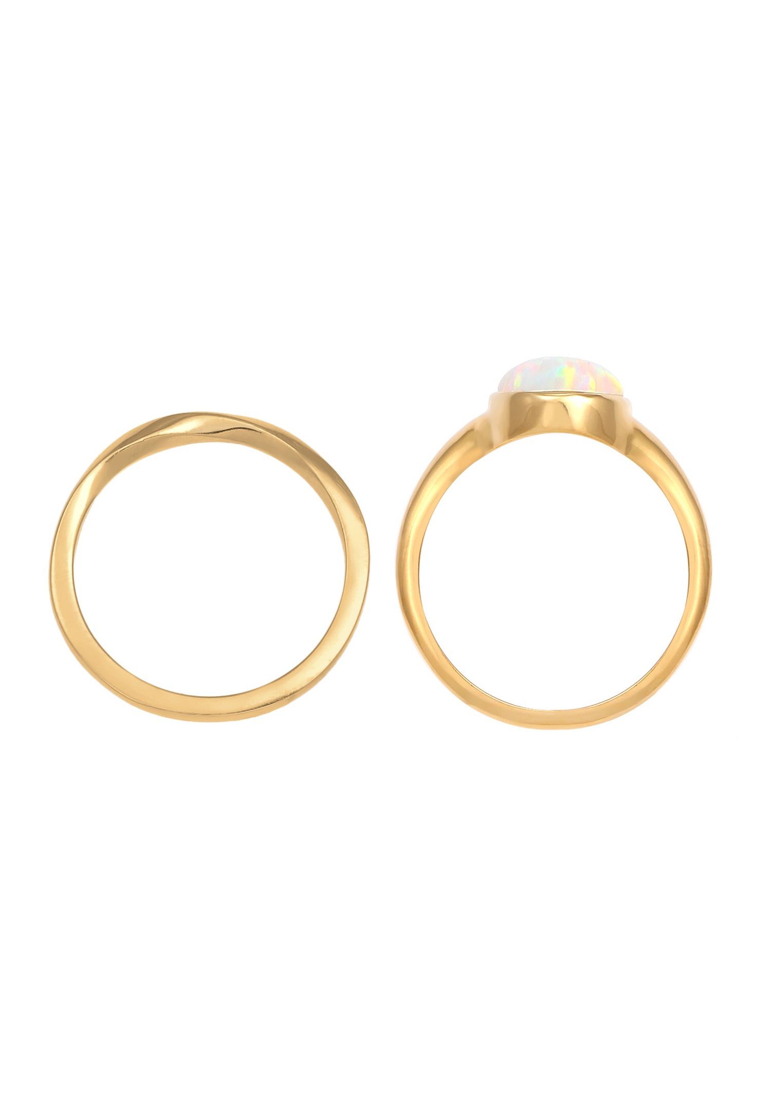 Elli Set Classic Opal Basic Twist 925 ezüst, aranyozott