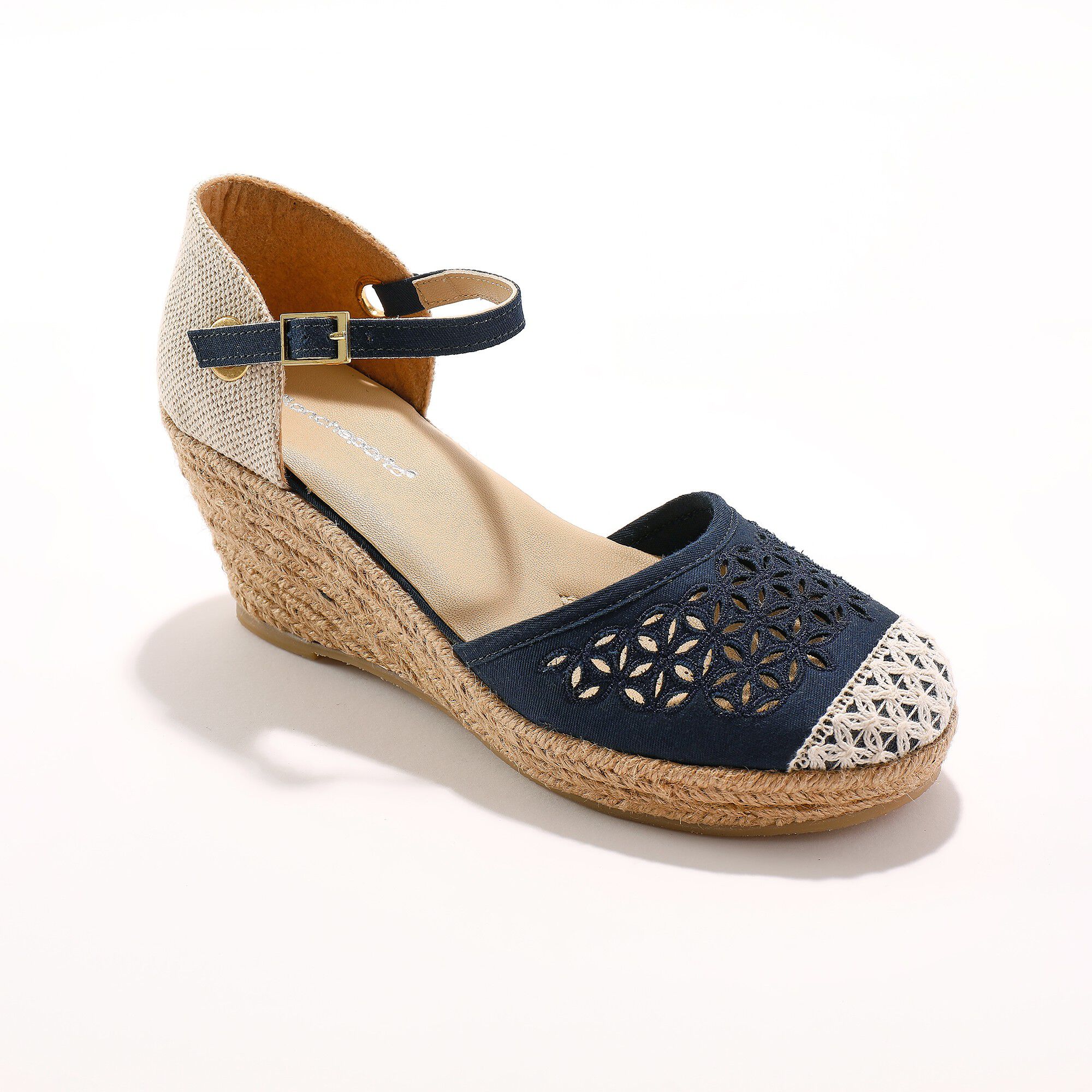 Espadrilles compensées dessus macramé