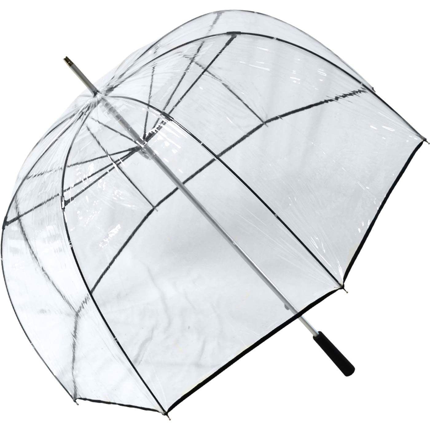 Impliva Langregenschirm Falcone® XL Glockenschirm durchsichtig transparent, extra groß für bequemen Durchblick und eine geschützte Frisur