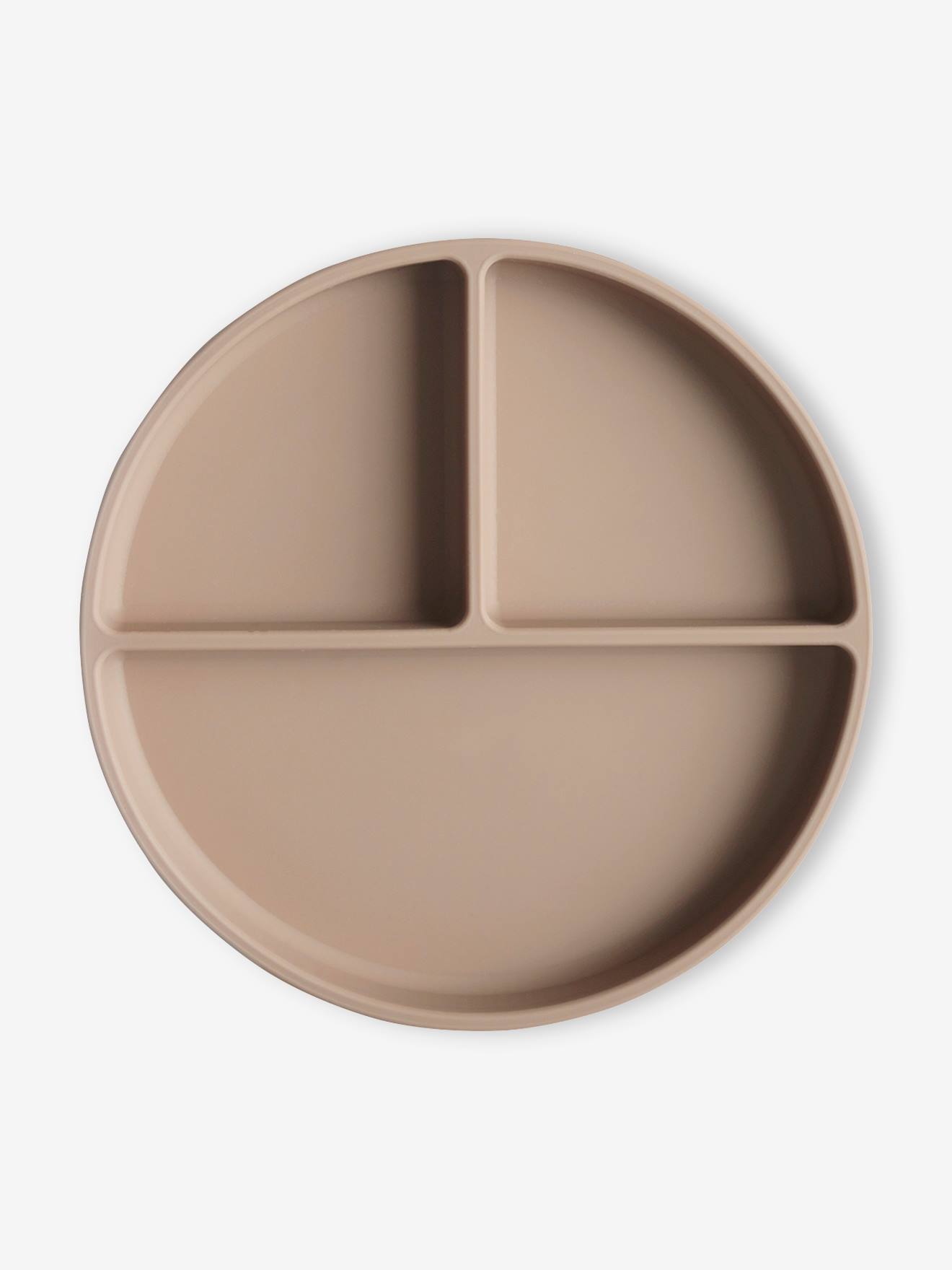 Assiette compartimentée MUSHIE en silicone rose blush