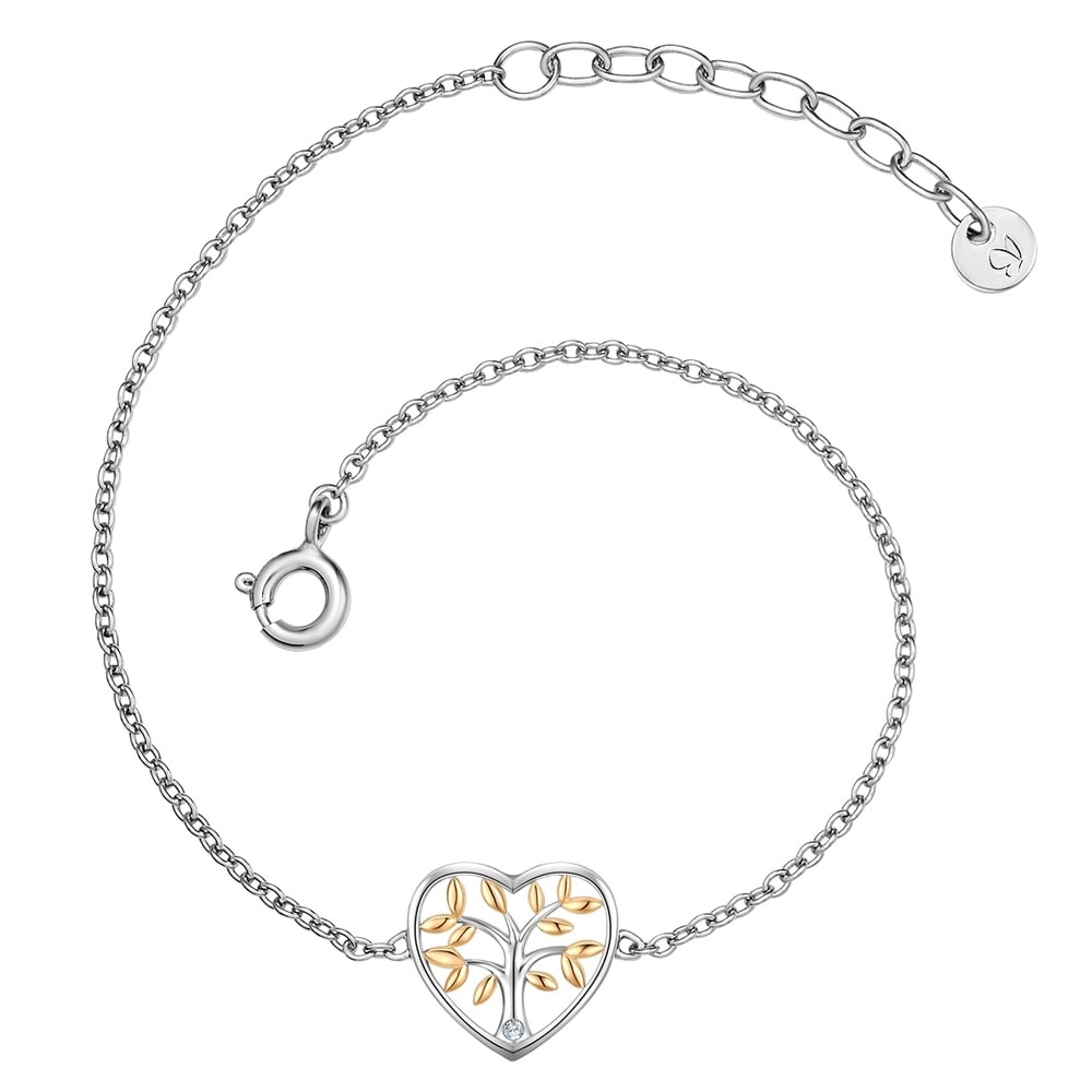 Glanzstücke München Bracelet Arbre de vie Argent sterling Lab Grown Diamond en Argent/or jaune Bracelet