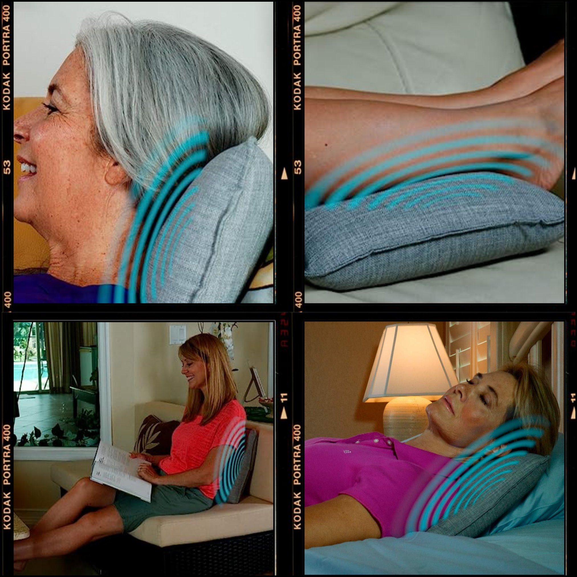 Starlyf Massagekissen Massage Cushion, 1-tlg., Massage Kissen mit Vibrationstechnik, 37x37 cm, grau