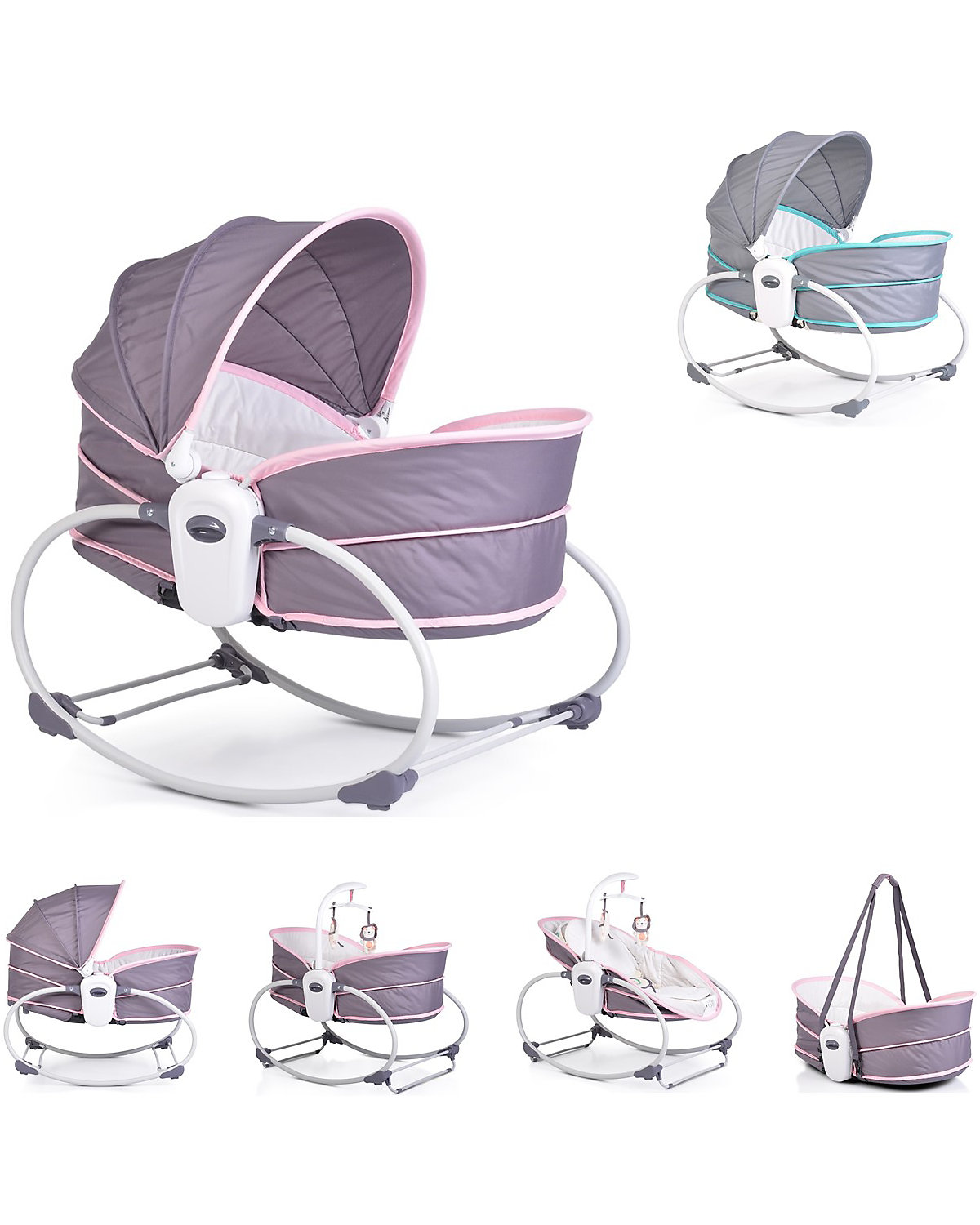 Babywippe Ava mit Musikfunktion Vibration Sonnenschutz Moskitonetz Babywippen