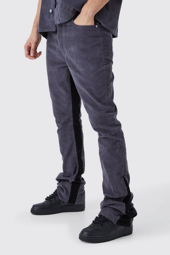 Tall Fixed Waist Slim Flare Gusset Cord Trouser