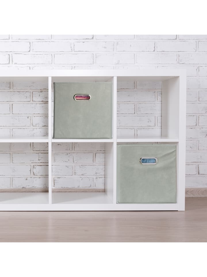 relaxdays 4 x Aufbewahrungsbox in Grau - (B)30 x (H)30 x (T)30 cm günstig kaufen onesize
