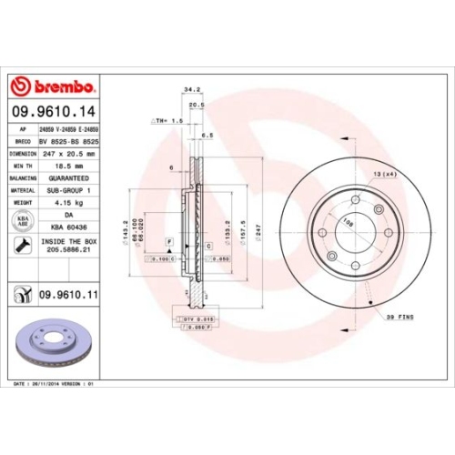 Bremsscheiben Vorderachse 09.9610.11 - ATU
