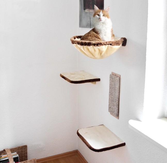CAT BONBON Katzen-Kletterwand, 4teilig beige/braun