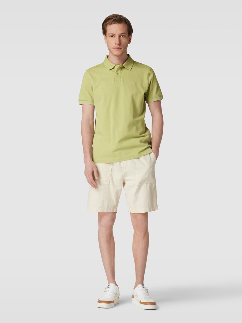 Poloshirt mit Logo-Stitching in hellgrün