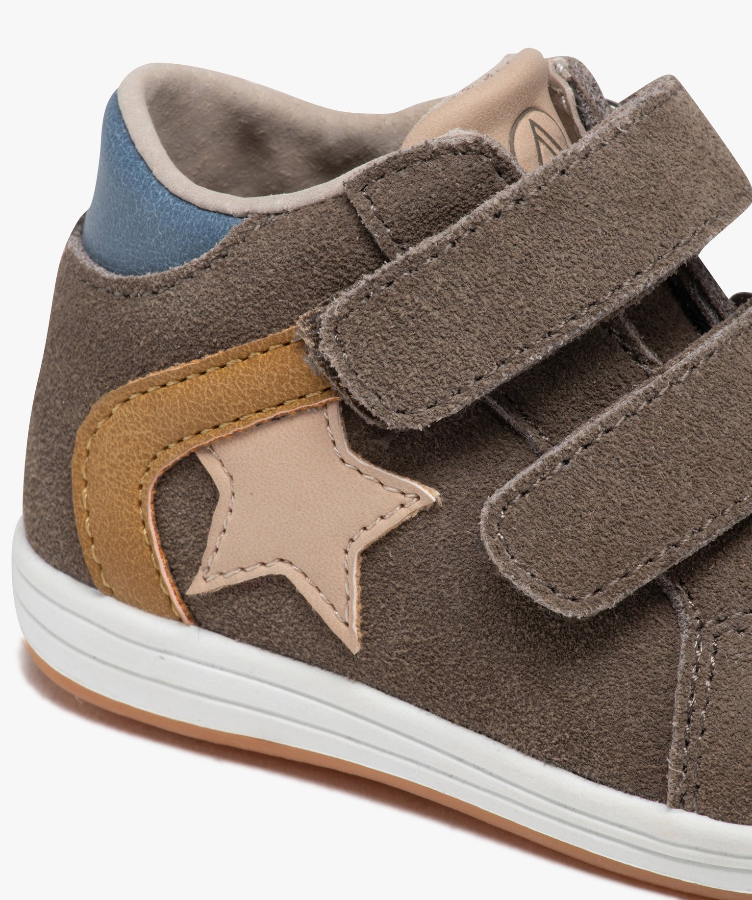 Chaussures premiers pas bébé Garçon en cuir double scratc... taupe | GEMO