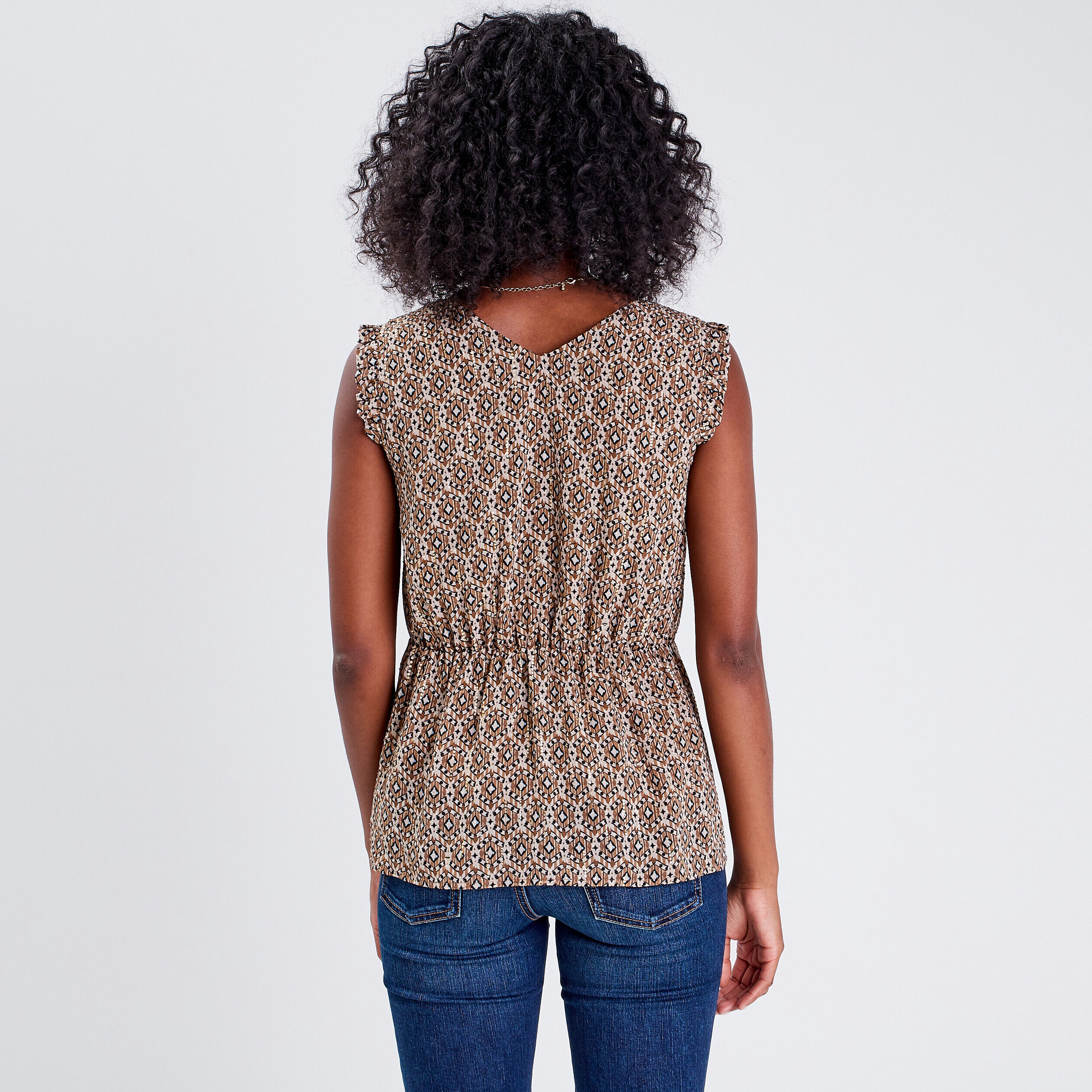Blouse sans manches beige femme | Cache Cache