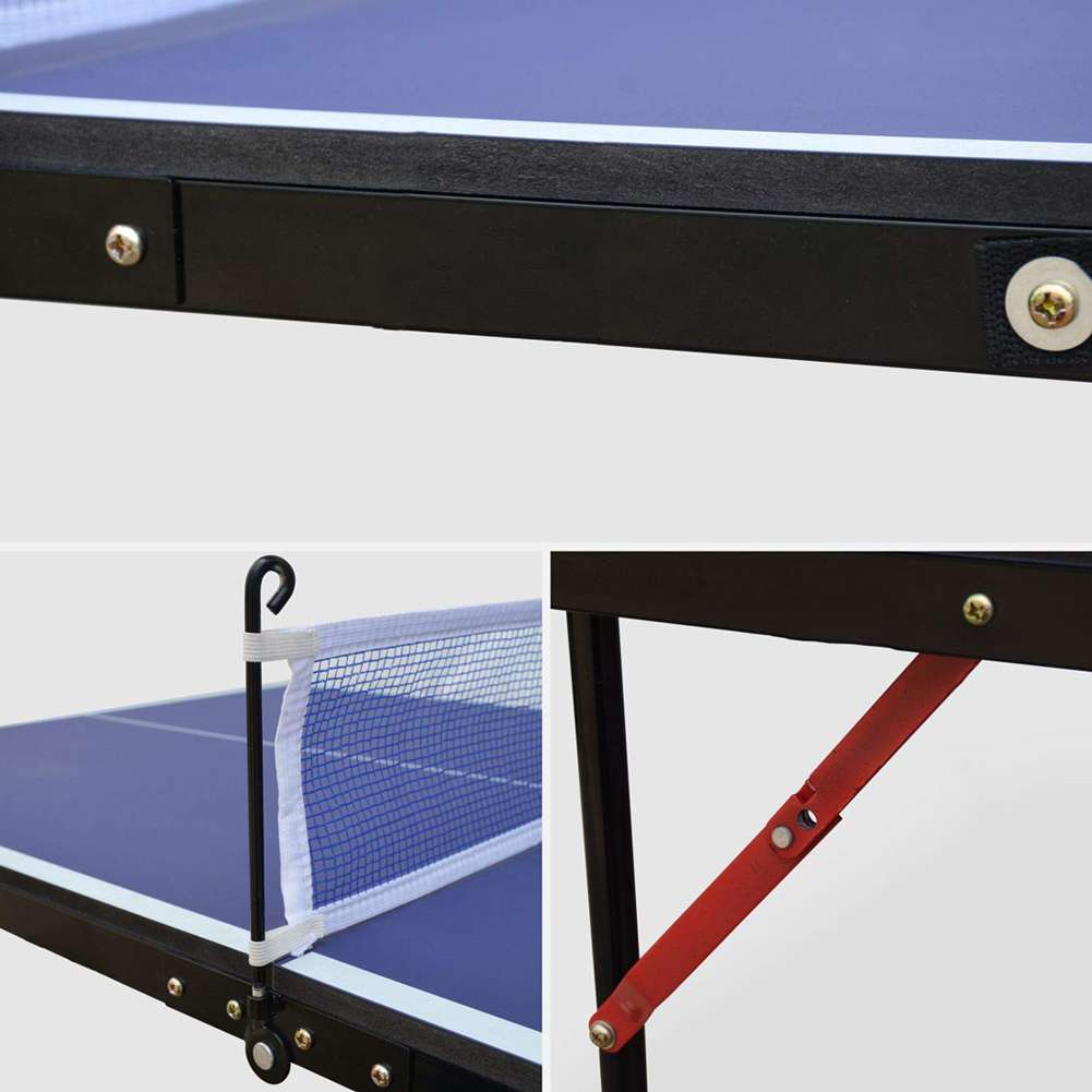 MUWO Indoor faltbare Mini Tischtennisplatte 137 x 76 cm blau