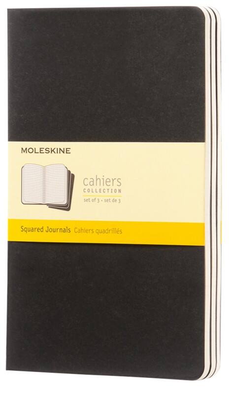Moleskine Notizbuch Spezial Kariert Schwarz Pack 3