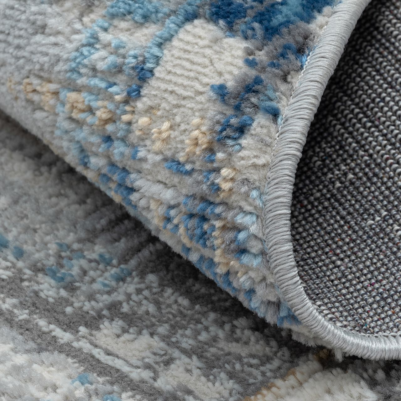 MyFlair Teppich Cozy Nest , 120cm x 120cm, Farbe Beige, rund, Florhöhe 8mm