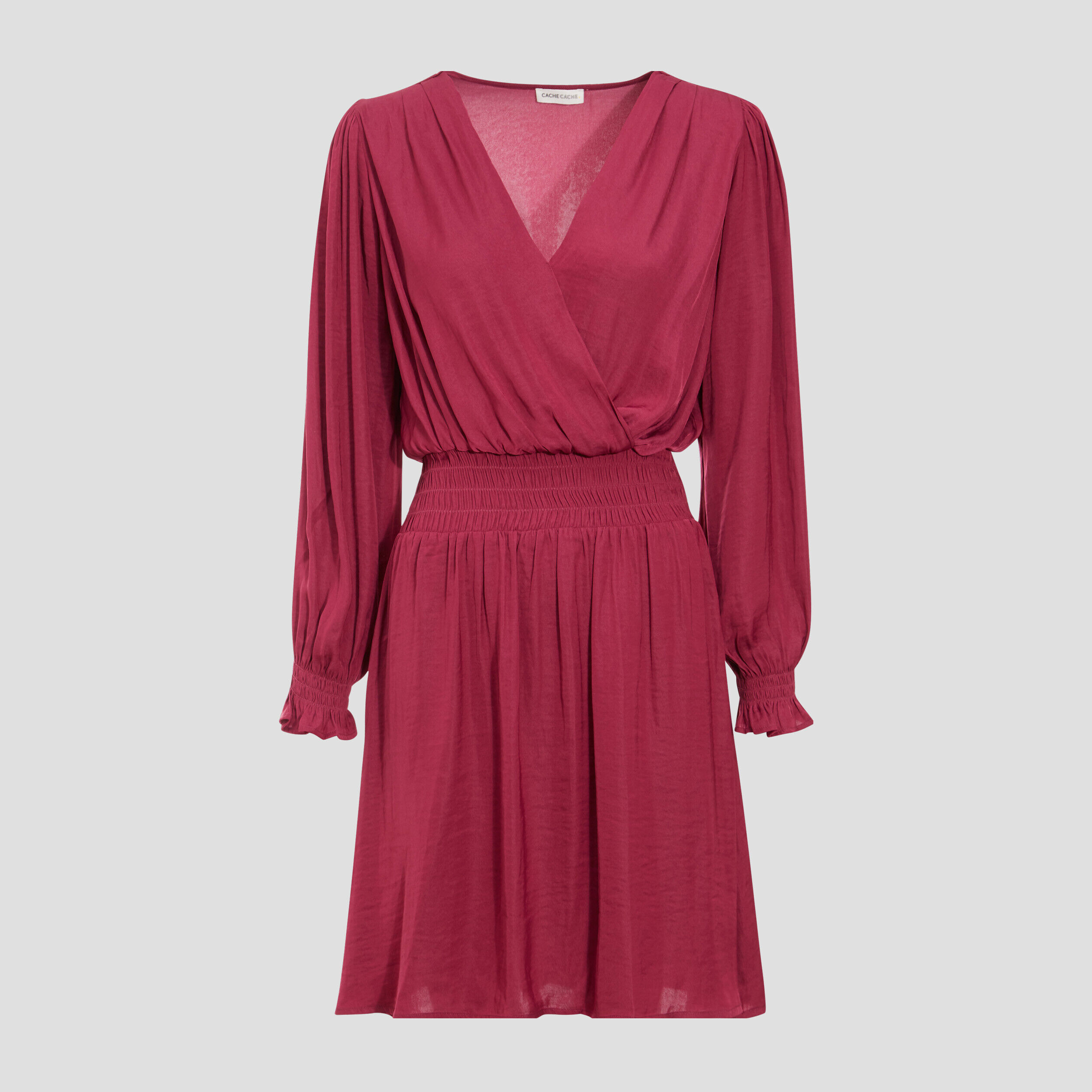 Robe évasée satinée prune femme | Cache Cache