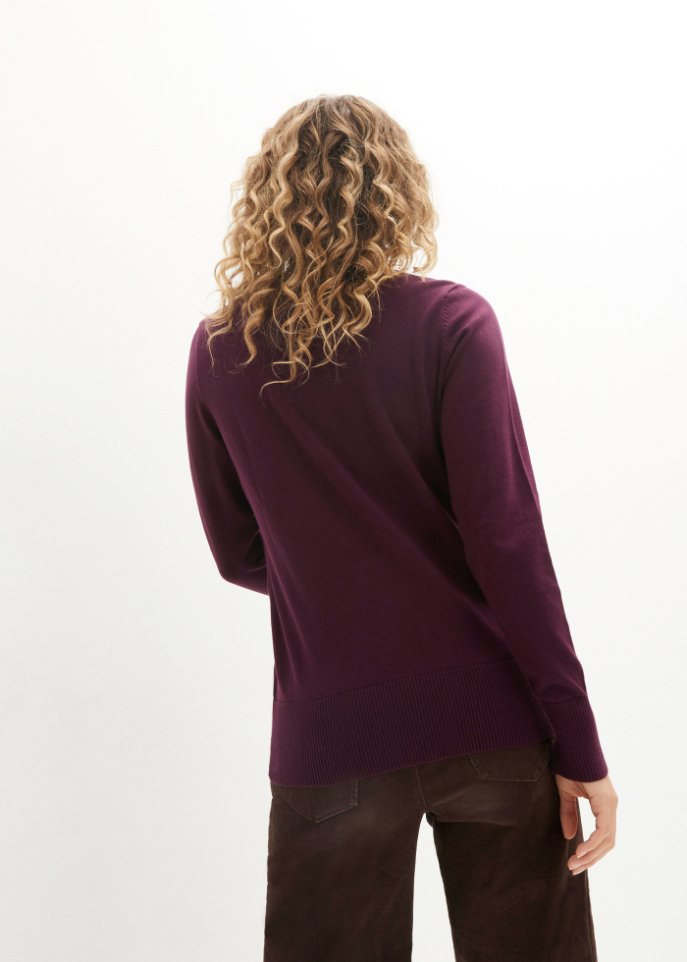Basic Pullover mit Stehkragen mit recycelter Baumwolle