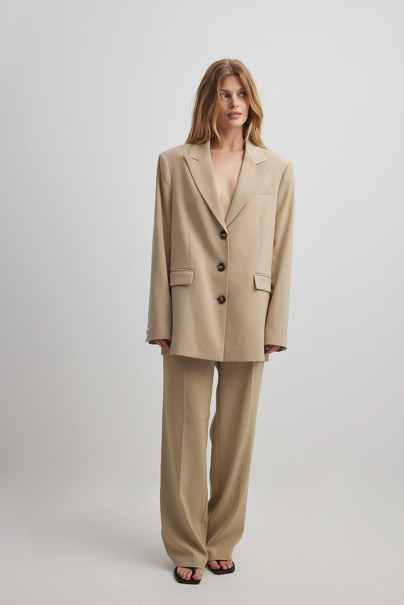 Tailored Darted High Waist Suit Pants