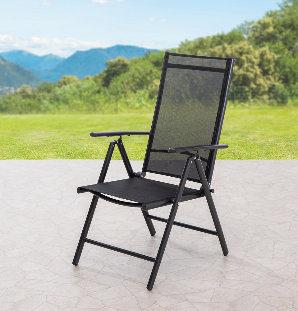 HC Garten & Freizeit Aluminium Klappsessel, 2er Set - Anthrazit