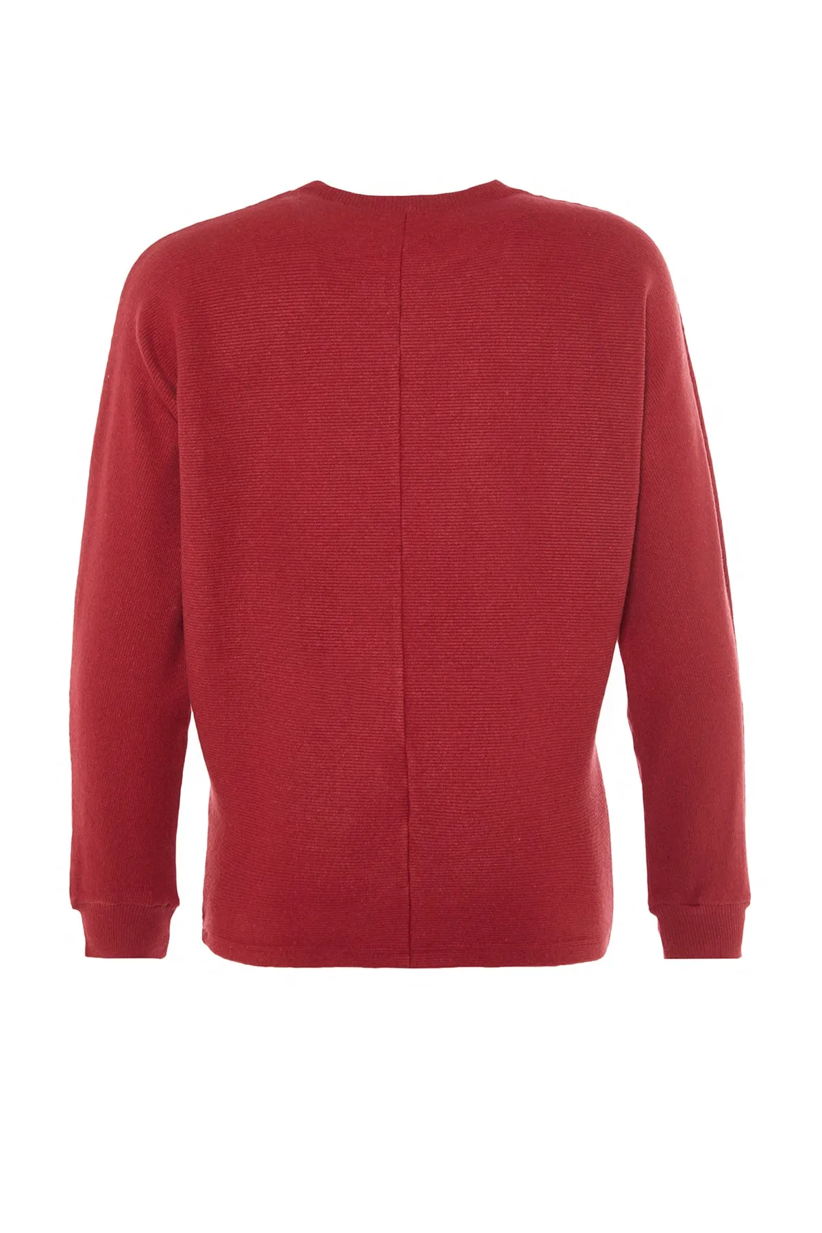 Trendyol Collection  Weinrote, detaillierte Strickbluse mit Fledermausärmeln TWOAW23BZ00024