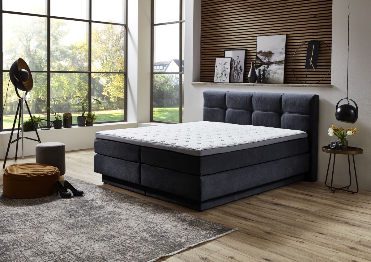 Sun Garden Boxspringbett Portage mit Bettkasten Petrol 180 x 200 cm