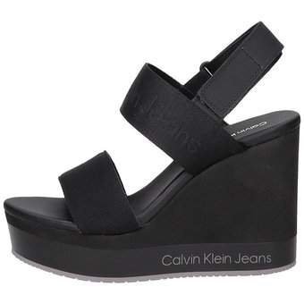 Calvin Klein Wedge Sandal Webbing in schwarz
