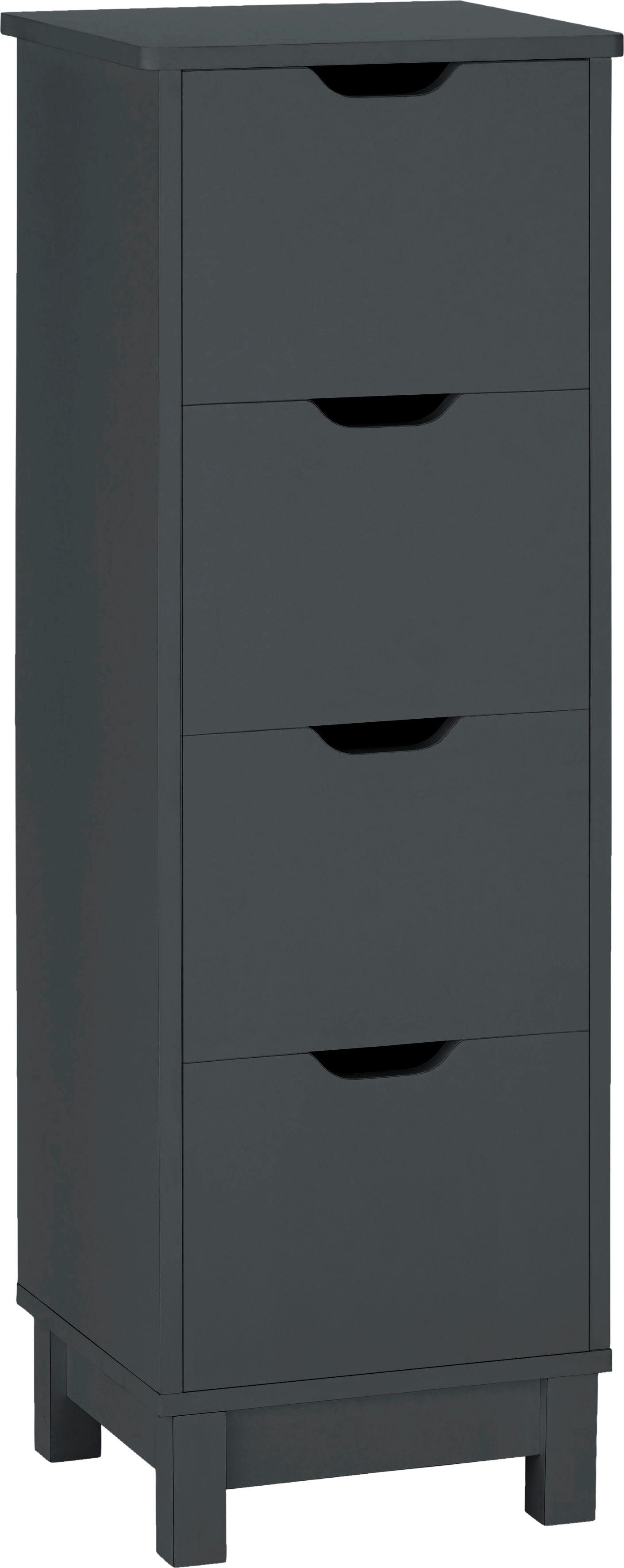 INOSIGN Badkommode Posta, mit 4 Schubkästen, eingefräste Griffmulden, Breite 33 cm, Höhe 100 cm