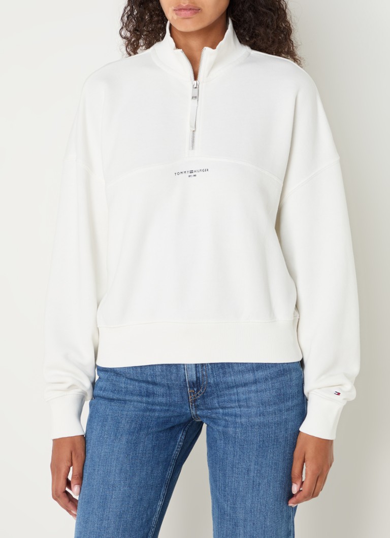 Tommy Hilfiger megztinis su pusiniu užtrauktuku ir logotipu