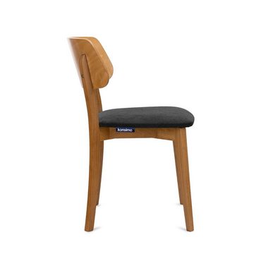 Konsimo Holzstuhl VINIS Wohnzimmerstühl Esszimmer Stühl Polsterstüh Küchenstühl Eiche (Esszimmerstühl, 1 St), Velours-Sitz, Gestell aus Massivholz