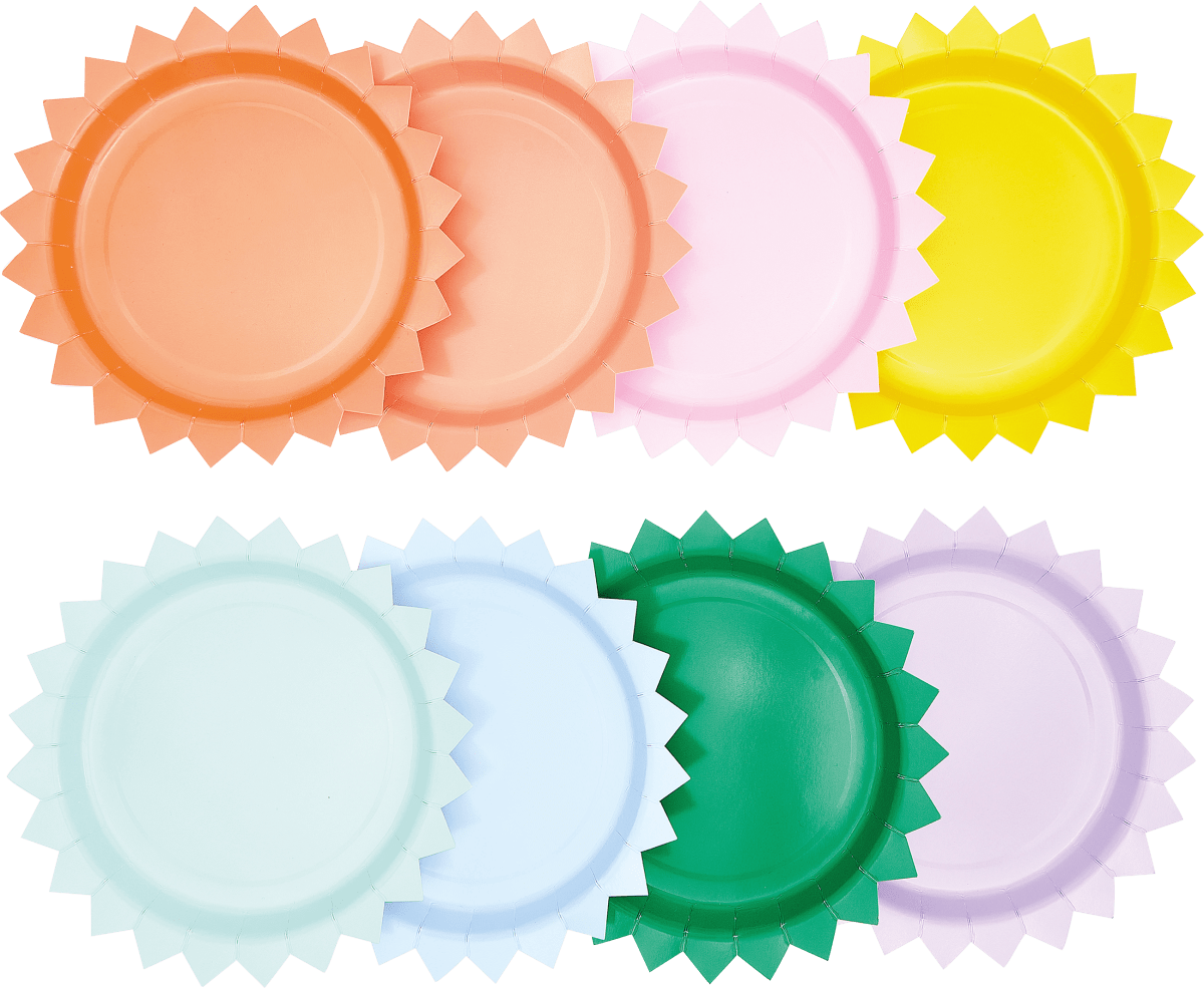 Pappteller, bunt, 8 St