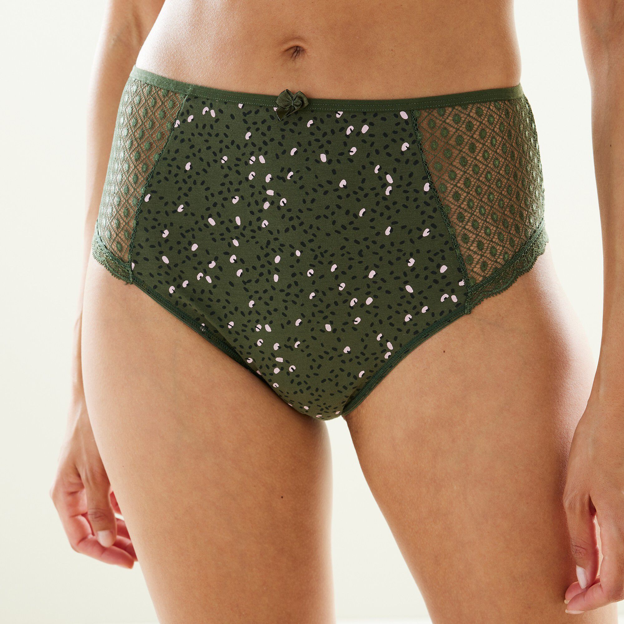Culotte maxi dentelle coton uni et imprimé tachiste Tropea