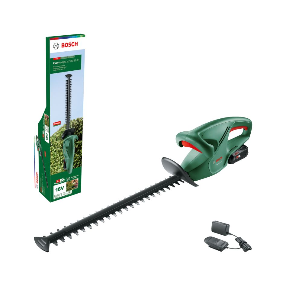 Bosch Green 0600849M01 EasyHedgeCut 18V-52-13 Akku hækkeklipper 1x 18V 2,0 Ah og AL1810CV