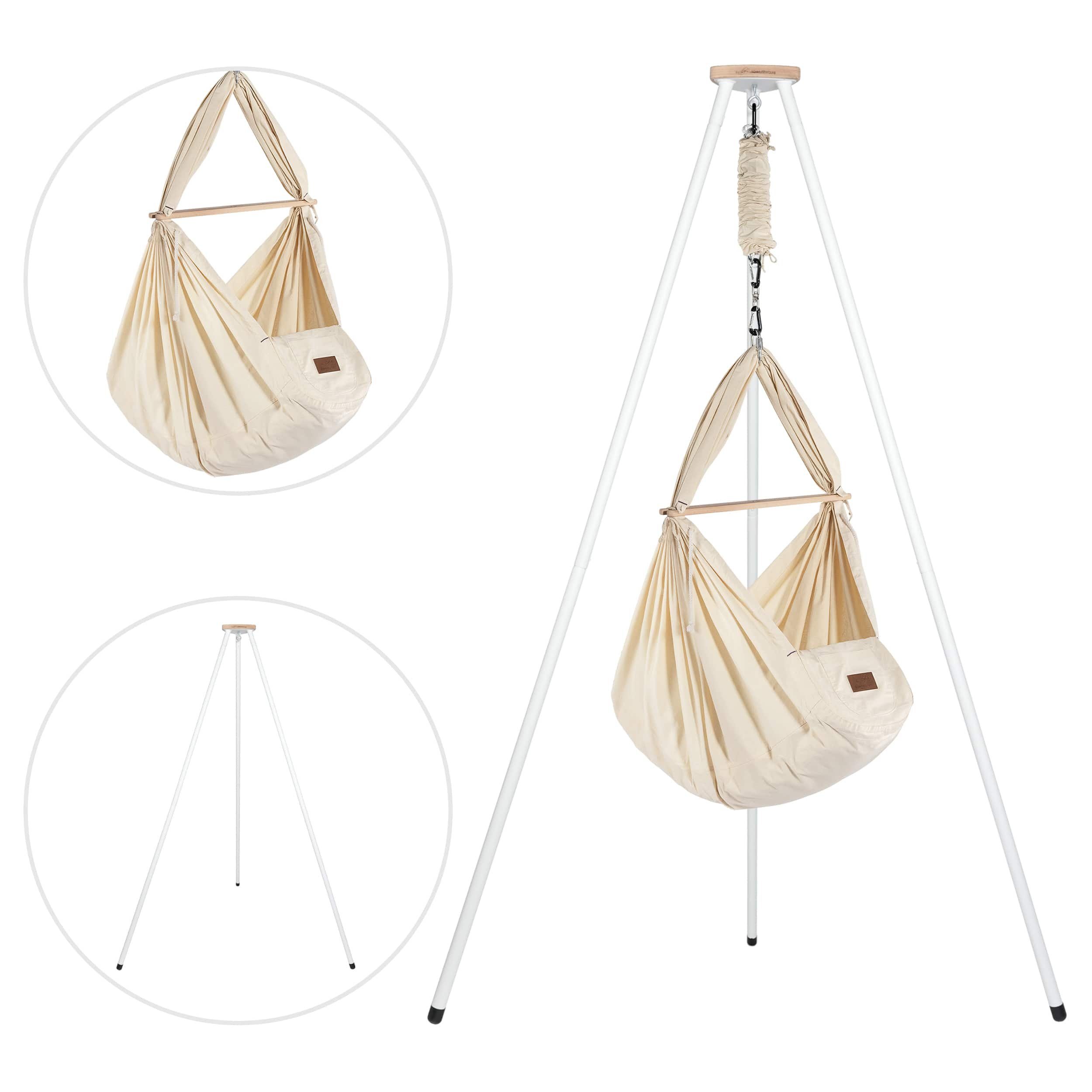 Schmusewolke Stubenbett Federwiege Bio mit Tipi Weiß