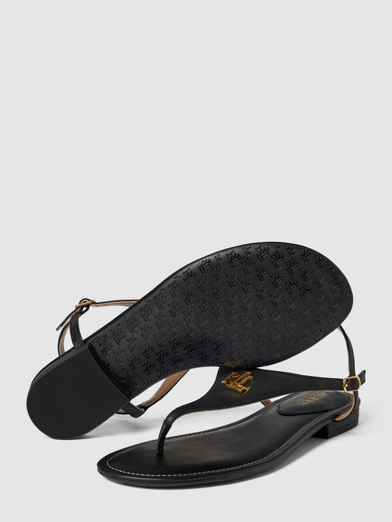Sandalen mit Label-Applikation Modell 'ELLINGTON' in schwarz