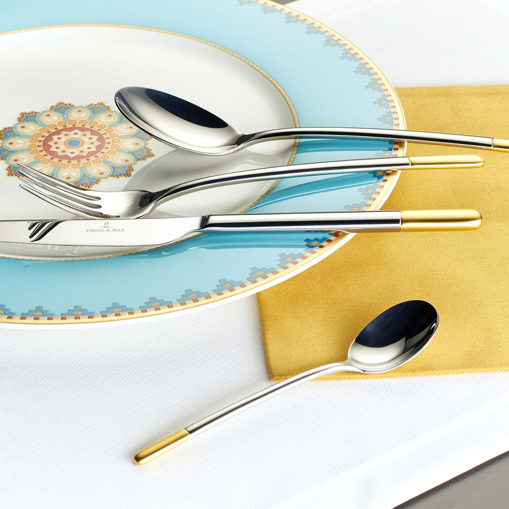 Villeroy & Boch Ménagère 30pcs. Ella partiellement doré ensemble de couverts