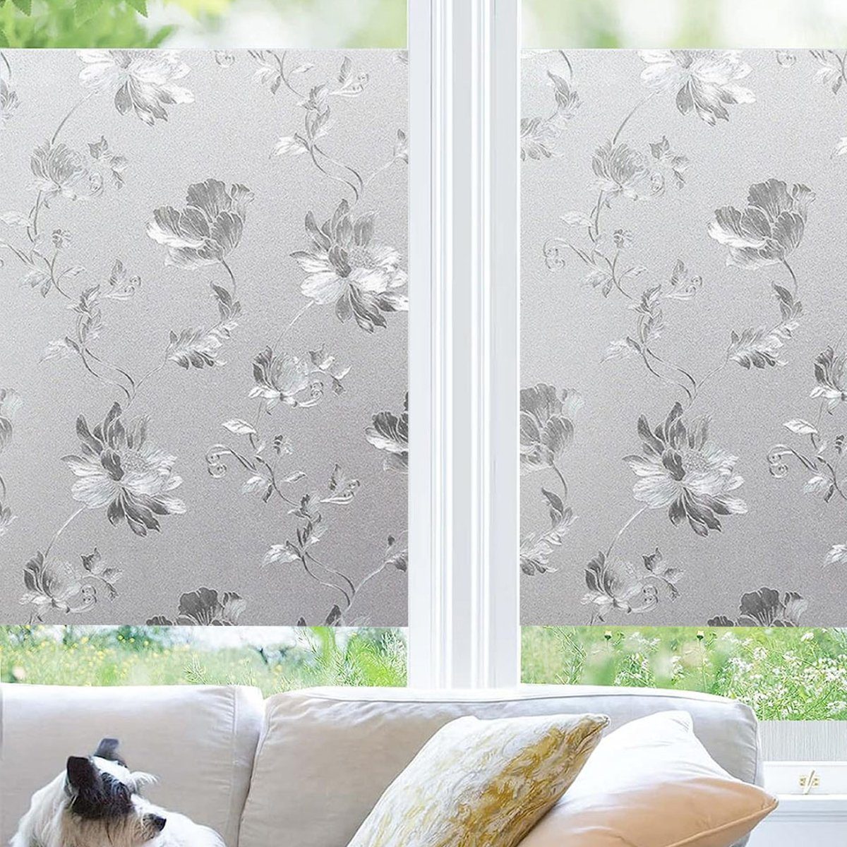 Fensterfolie Fensterfolie Blickdicht,Klebefolie Fenster für Wohnzimmer, Bunt Tulpe, FeelGlad