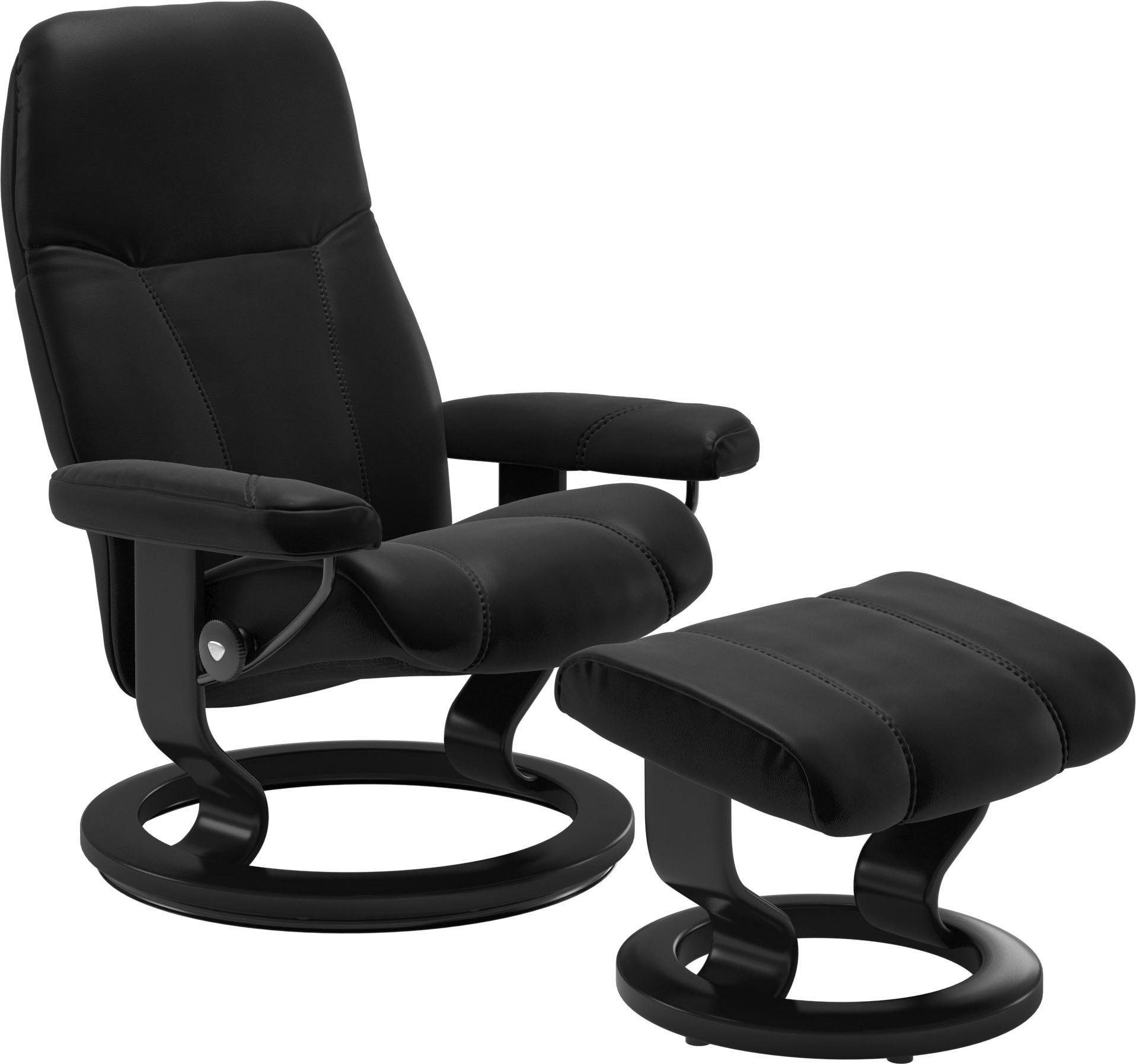 Stressless® Relaxsessel Consul (Set, Relaxsessel mit Hocker), mit Hocker, mit Classic Base, Größe L, Gestell Schwarz