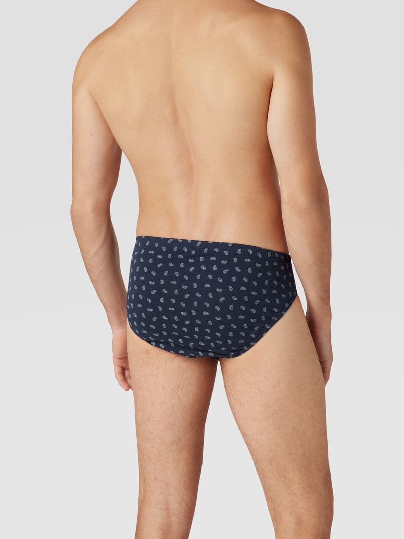 Slip mit Allover-Paisley-Muster Modell 'Jazz' in dunkelblau