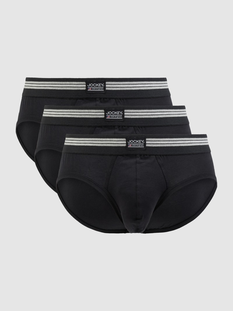 Slip mit Label-Detail im 3er-Pack in schwarz