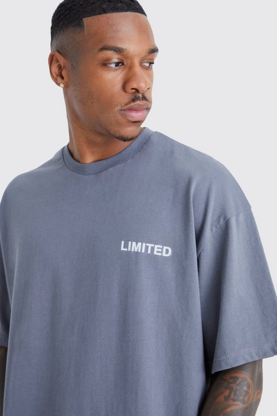 Oversized Raised Limited Text T-shirt
