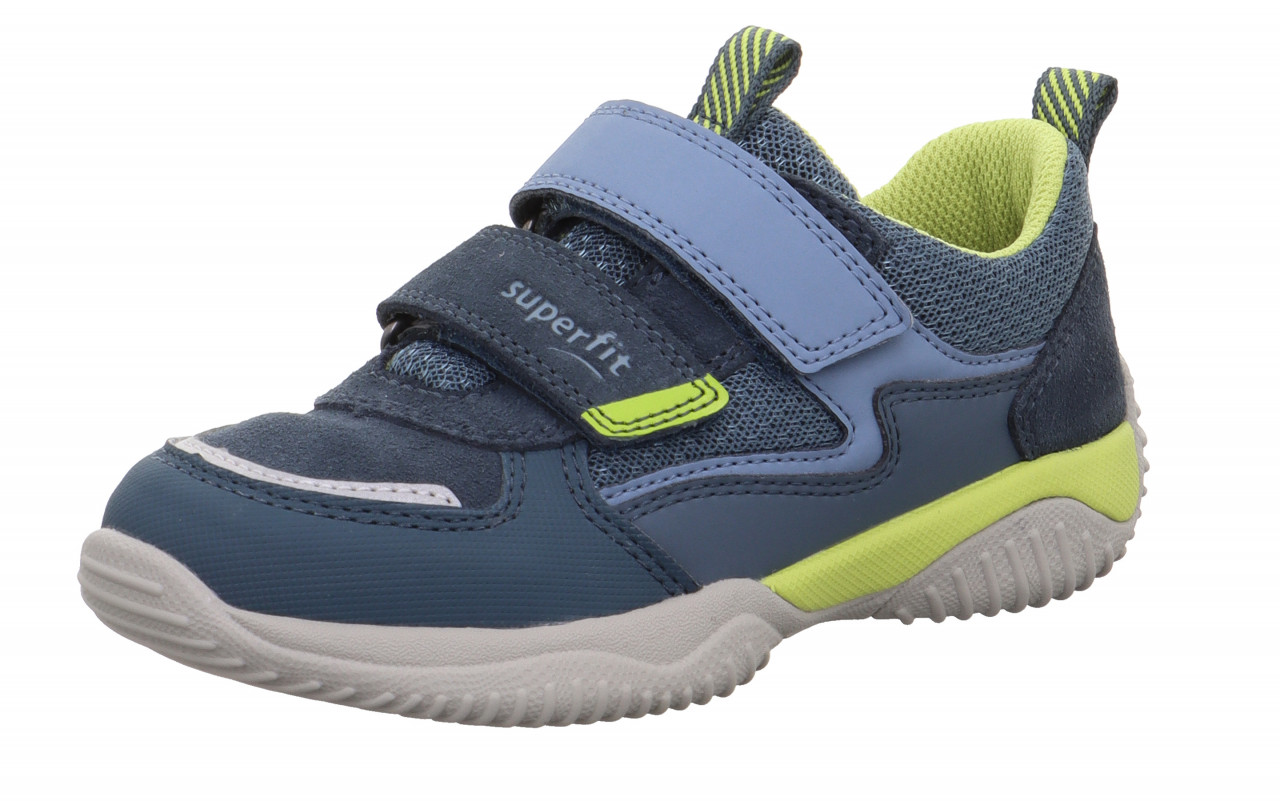 STORM - Blau/Hellgrün Sneaker low mit Klettverschluss