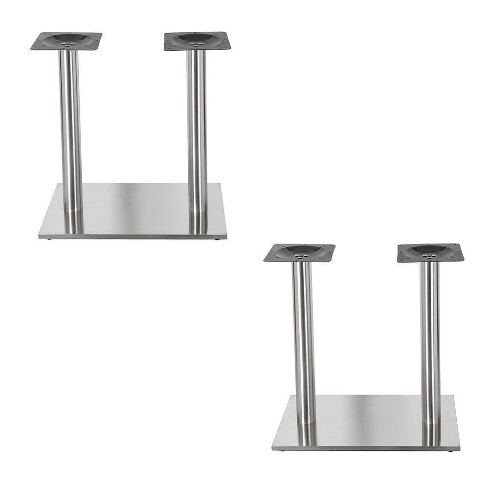 Melko Möbelfuß Untergestell Set 2 x Tischbein aus Edelstahl Tischplattenträger Säule, (Set, 2er Set), Edelstahl