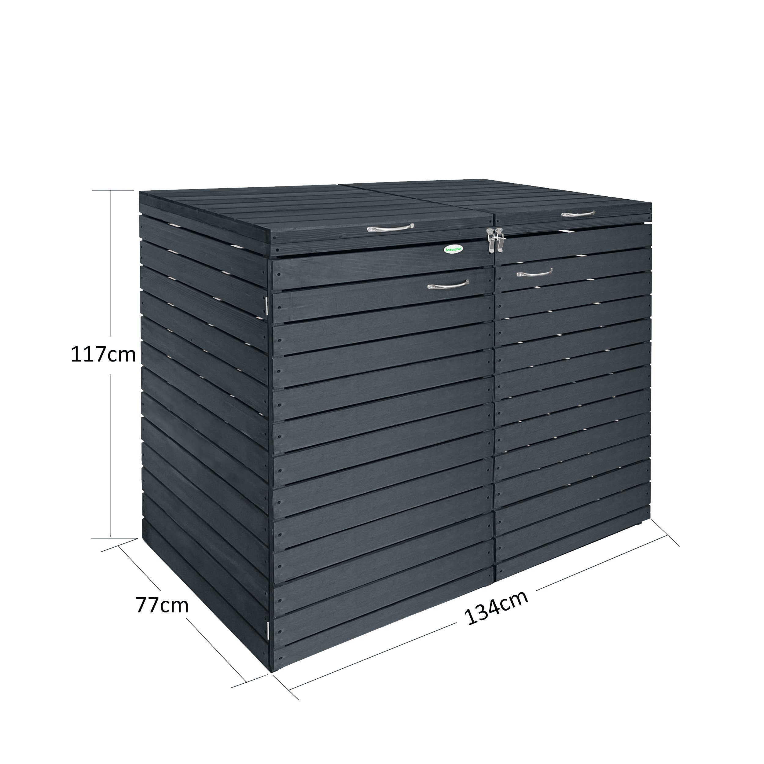 Endorphin Mülltonnenbox Comfort Mülltonnengarage / Mülltonnenbox Anthrazit für 2x 240 L nachh