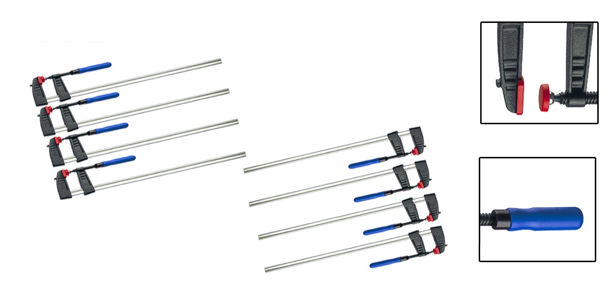 Vago-Tools 8x Schraubzwinge 200 x 50 mm Leimzwinge Klemmzwinge Einhandzwinge