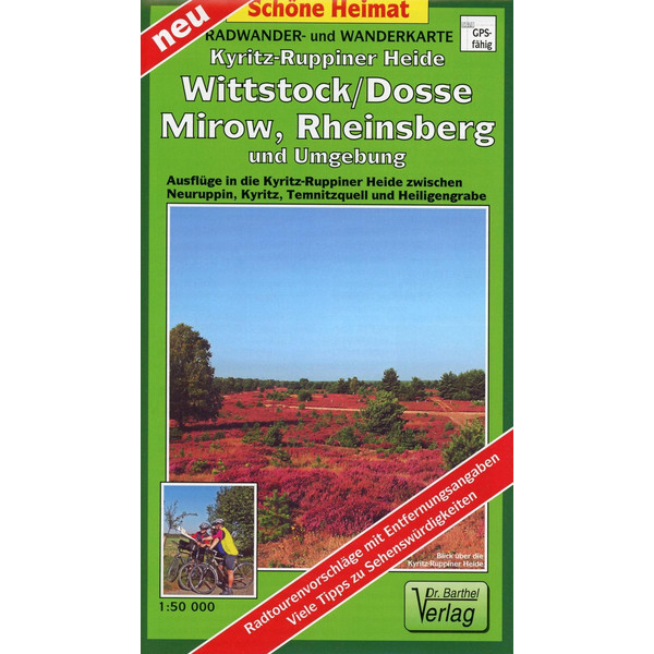 Kyritz-Ruppiner Heide, Wittstock/Dosse, Mirow, Rheinsberg und Umgebung - Fahrradkarte